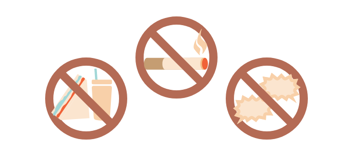 の喫煙・飲食、近隣へご迷惑のかかる行為等を禁止しているイメージ